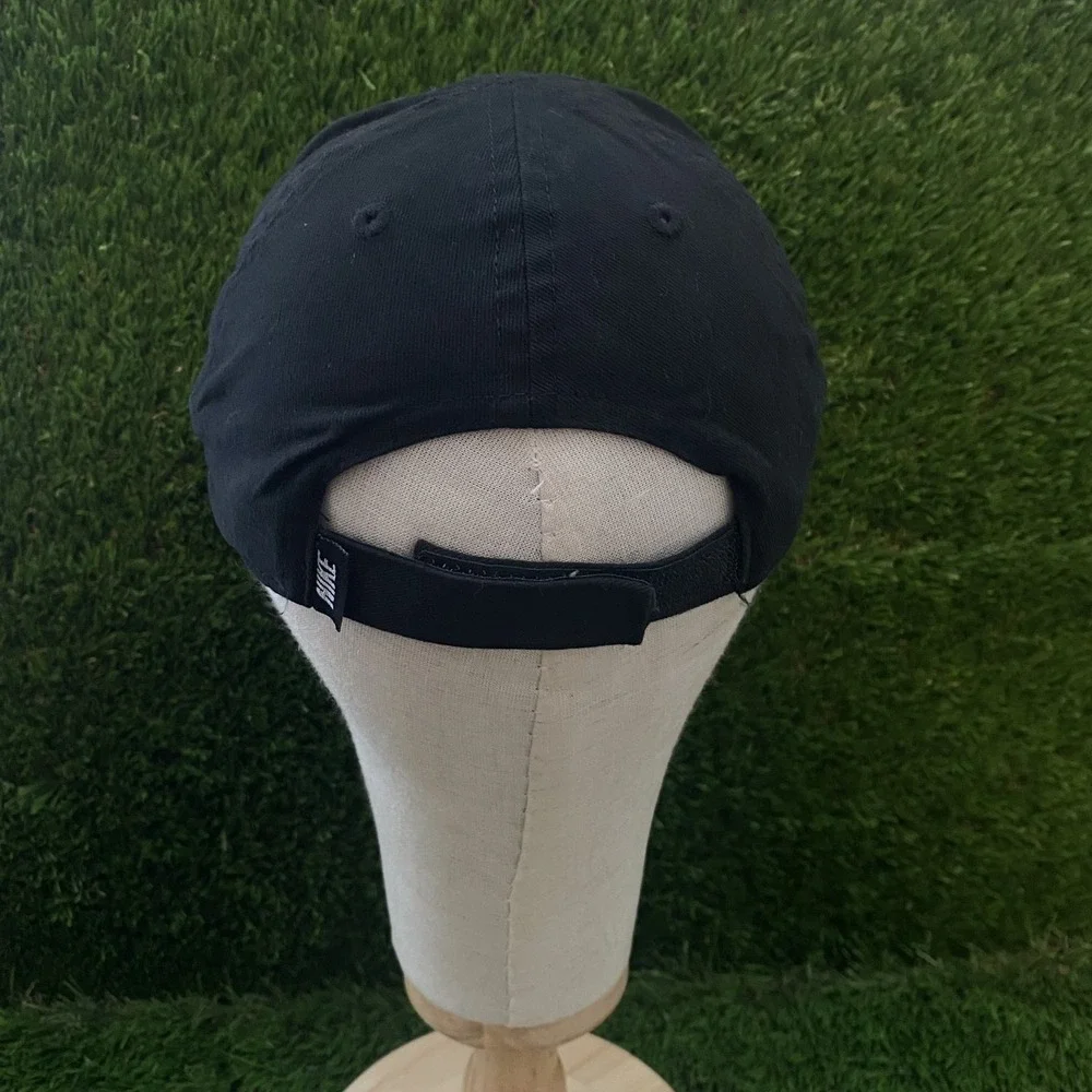 Nike Club Cap Kids Youth Swoosh Adjustable Hat Black White Size 4-7